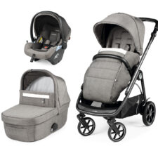 Carucior 3 in 1 Peg Perego Veloce Lounge 0 – 22 kg City Grey gri / alb
