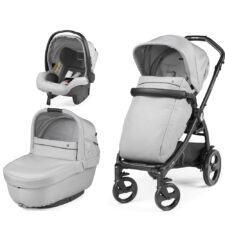 Carucior 3in1 Peg Perego Book Smart Primoviaggio SL 0-22 kg Vapor Gri/Negru